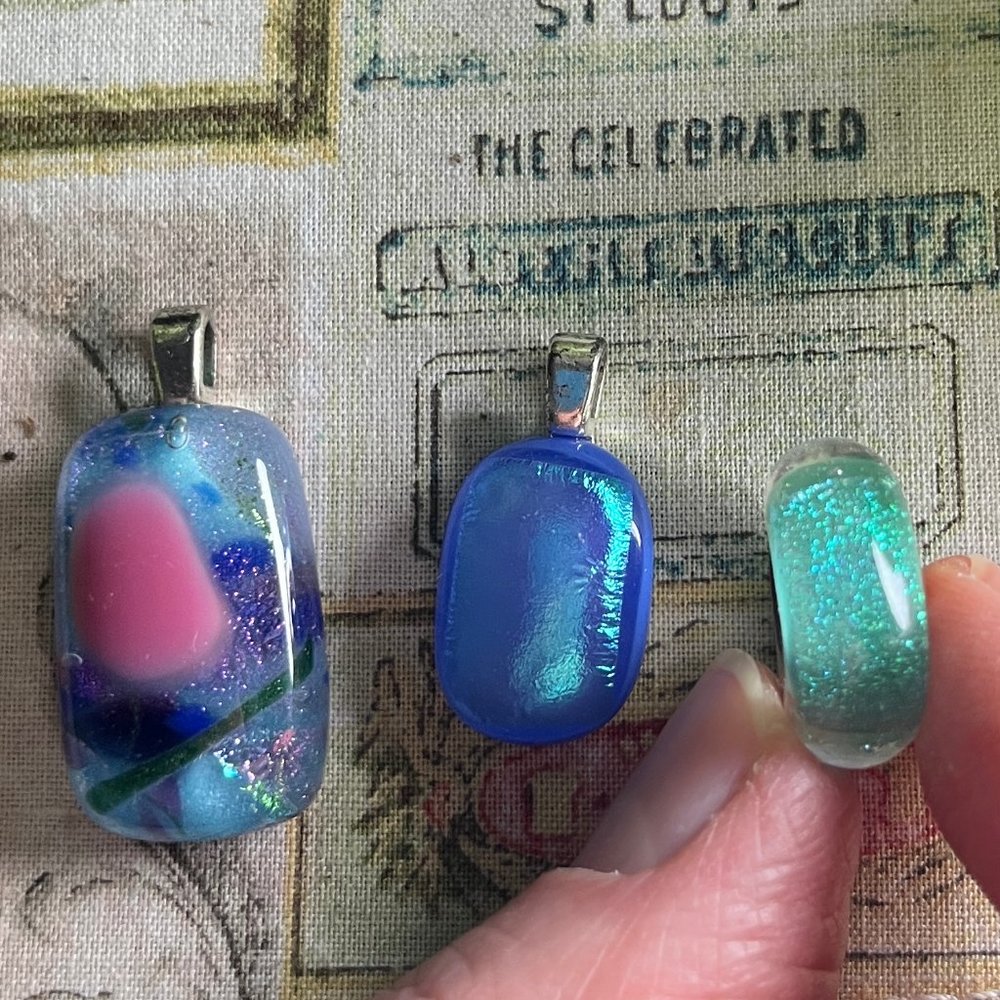 Handblown glass pendants (sold together or separately)